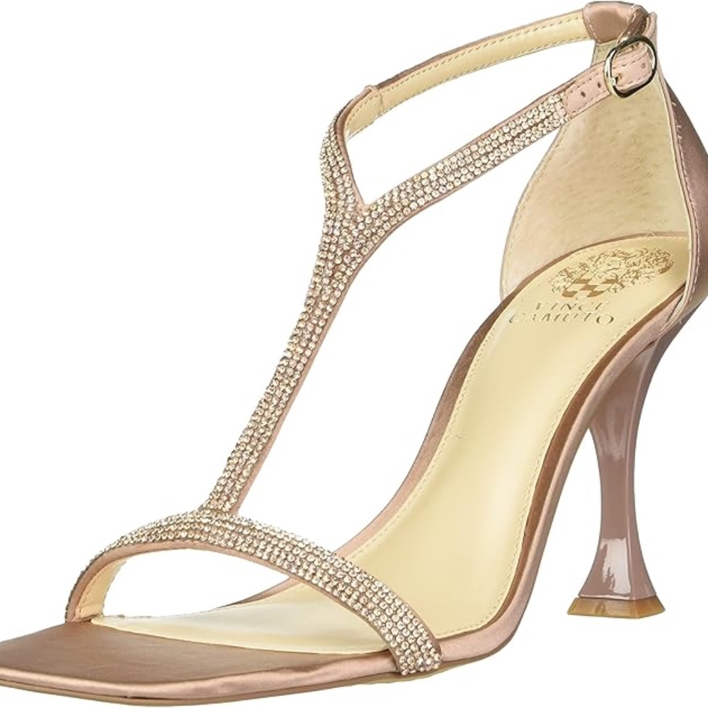 Vince Cameo Rose Gold Evening Sandal Heel Size 8.5